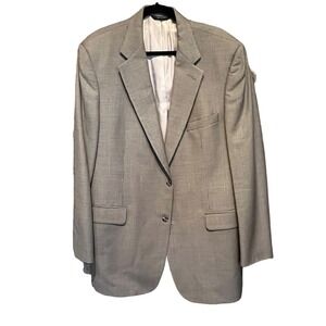 Brooks Brothers Blazer Tan Sport Coat Wool Cashmere Houndstooth Men's 43 Long